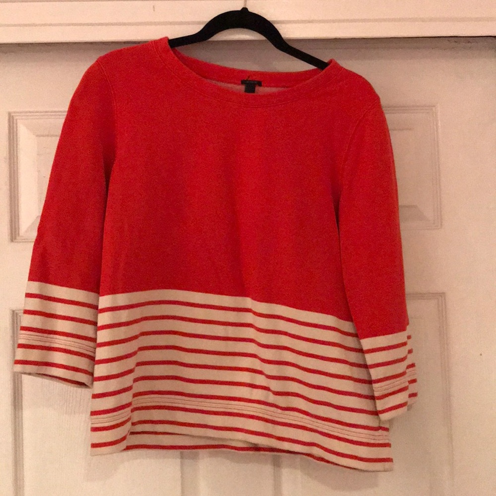 J. Crew striped sweater top. 3/4 sleeve